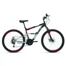 Велосипед горный двухподвес ALTAIR MTB FS 26 2.0 disc 26" 16" черный/красный RBKT1F16E013 2021 г.